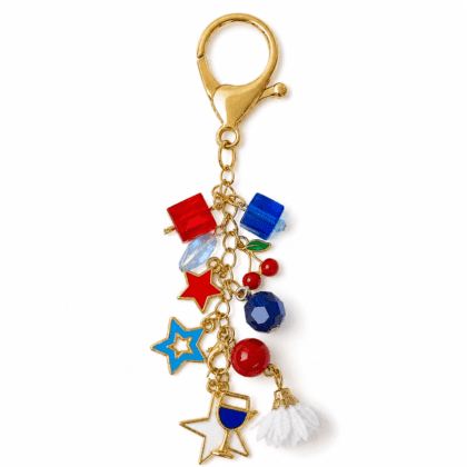 Patriotic Stars Charm Keychain