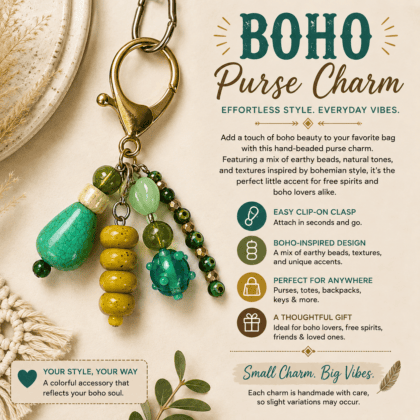 Boho Beaded Purse Charm