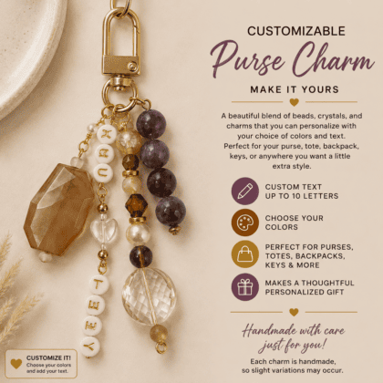 Customizable Beaded Purse Charm