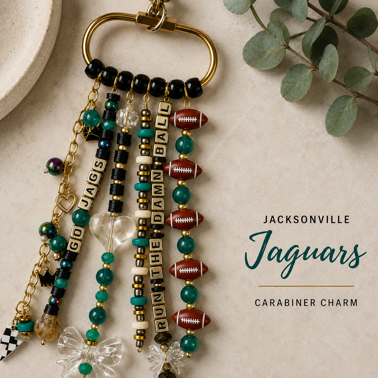 Jacksonville Jaguars-Inspired Carabiner Charm – Run the Damn Ball