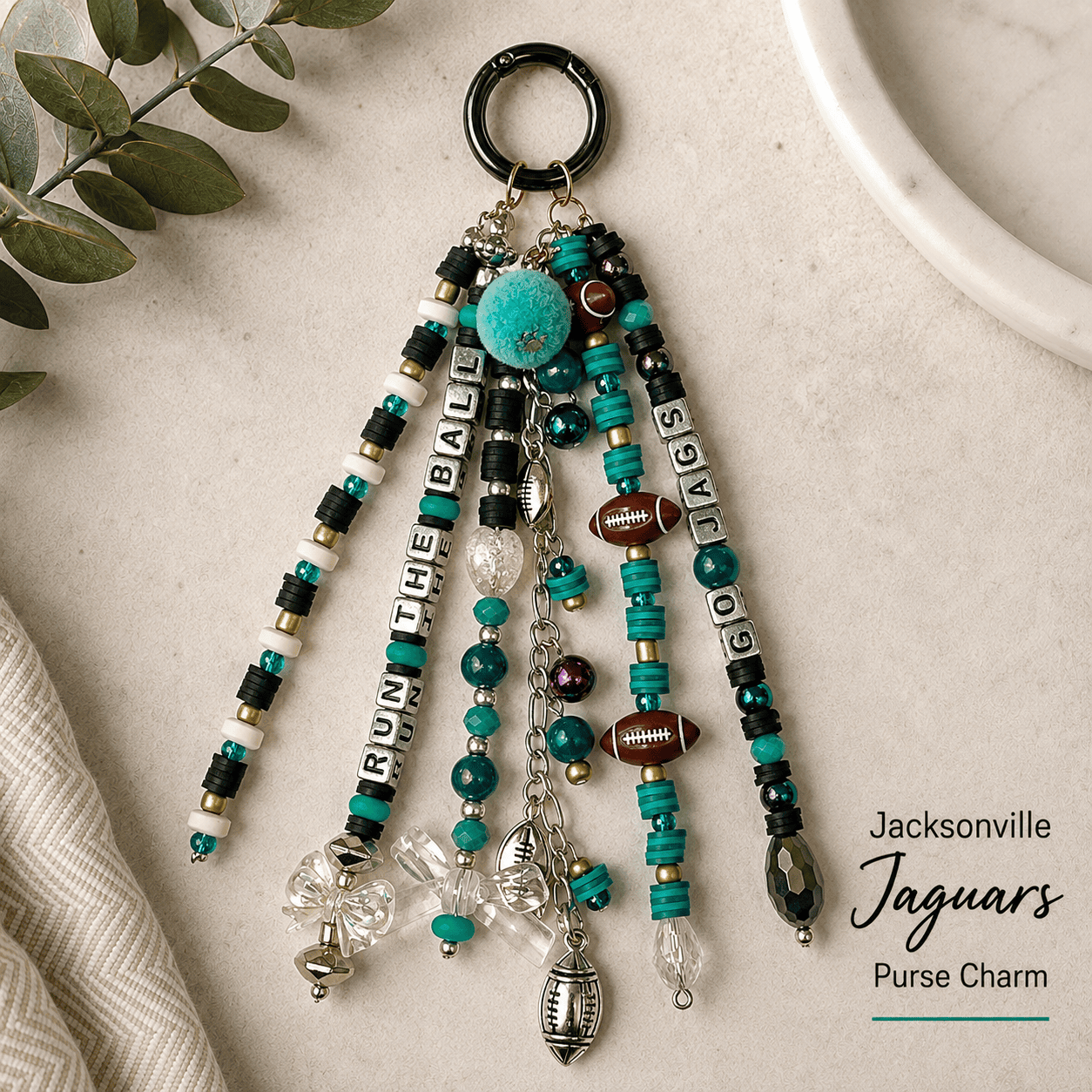 Jacksonville Jaguars-Inspired Purse Charm – Run the Ball