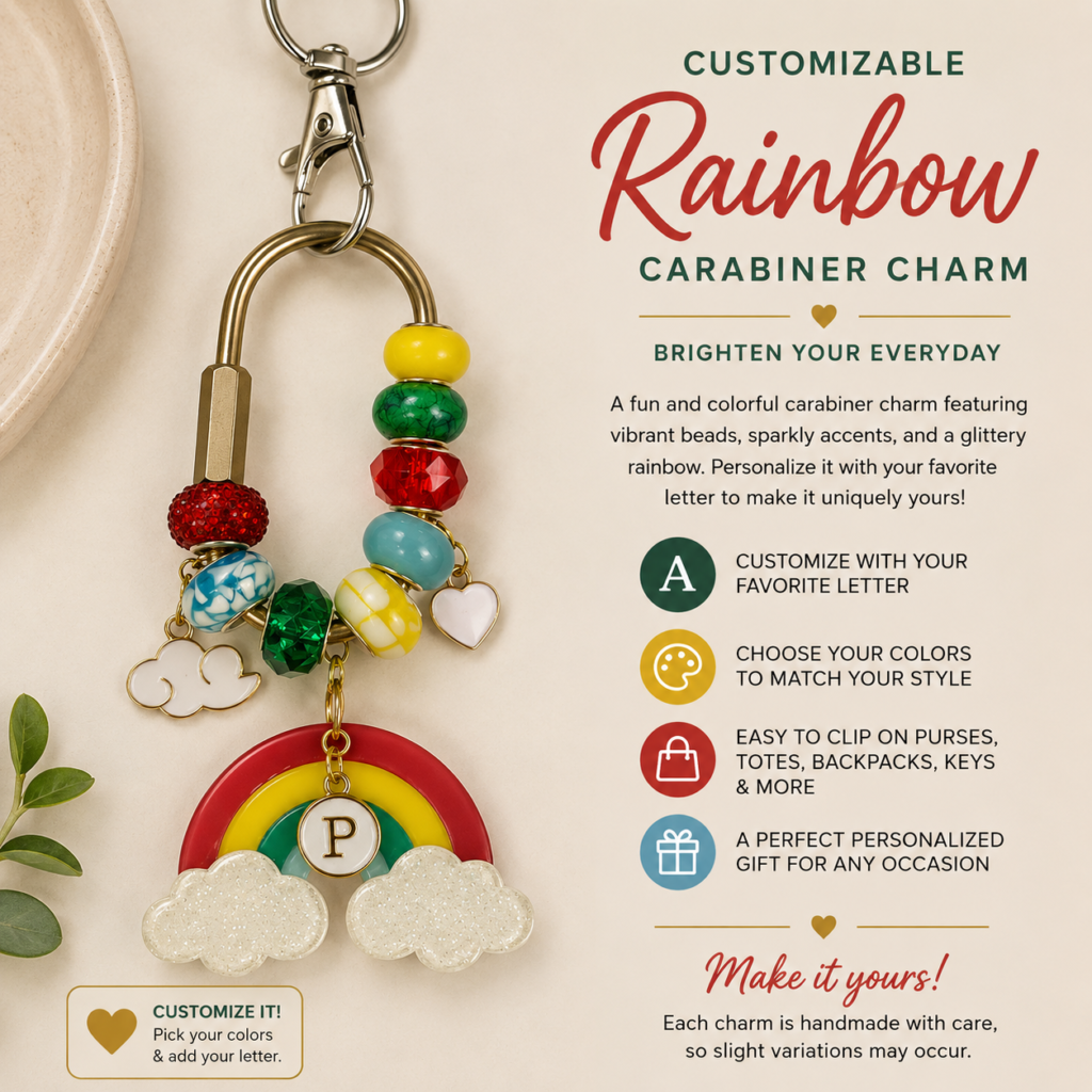 Customizable Rainbow Carabiner Charm